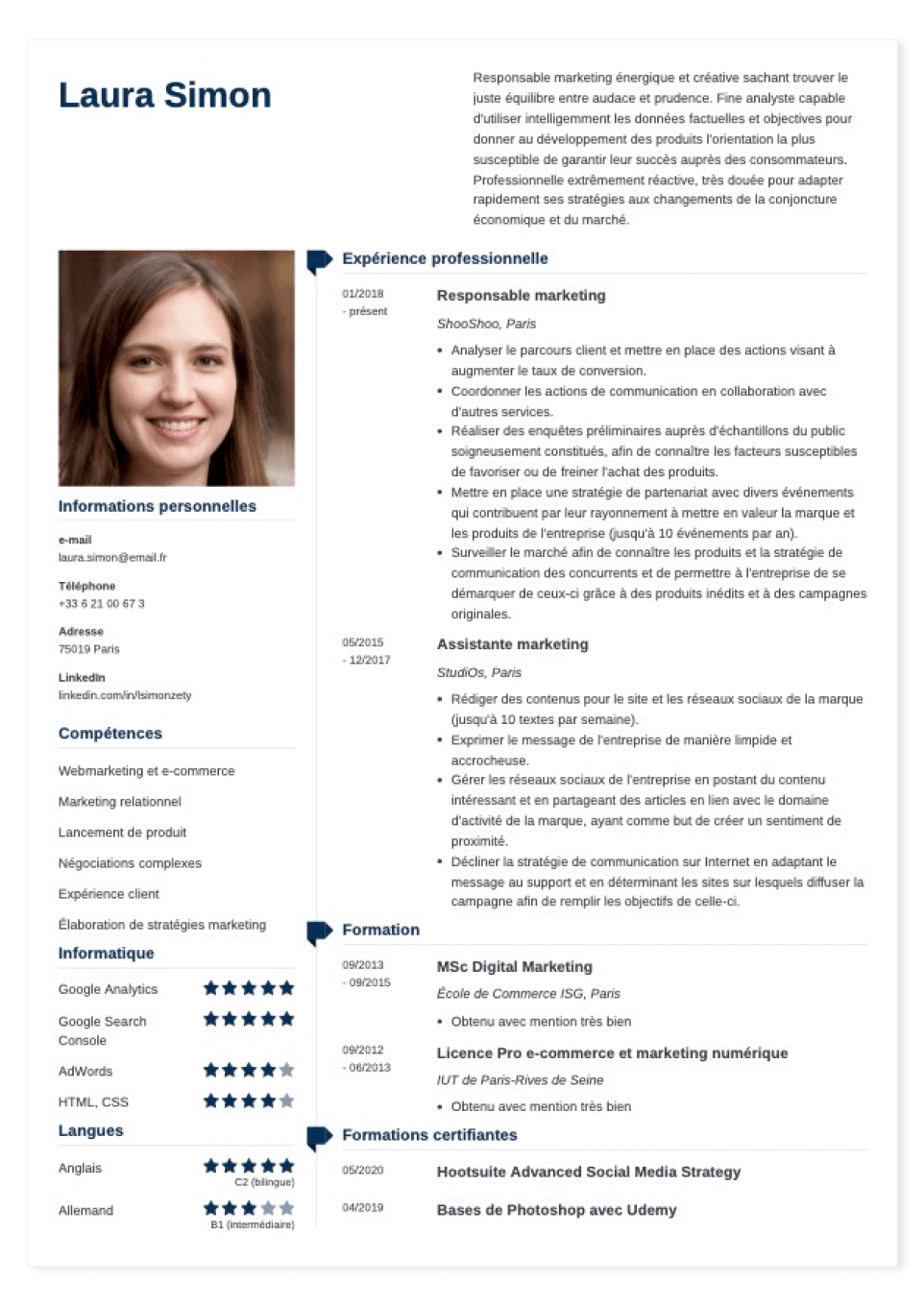 CV en ligne muse