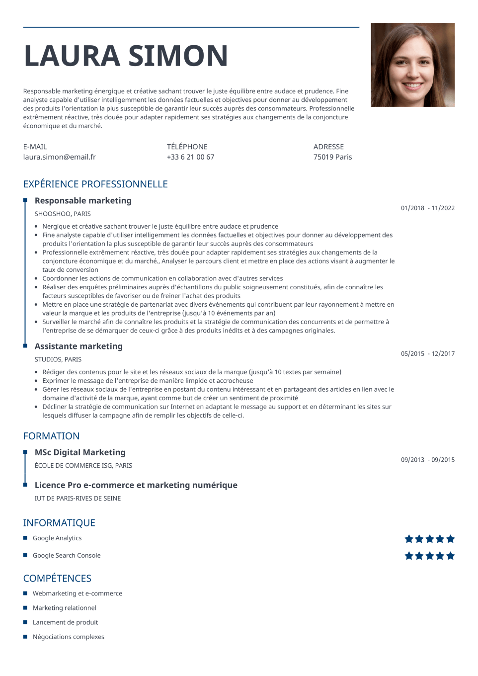CV en ligne classic