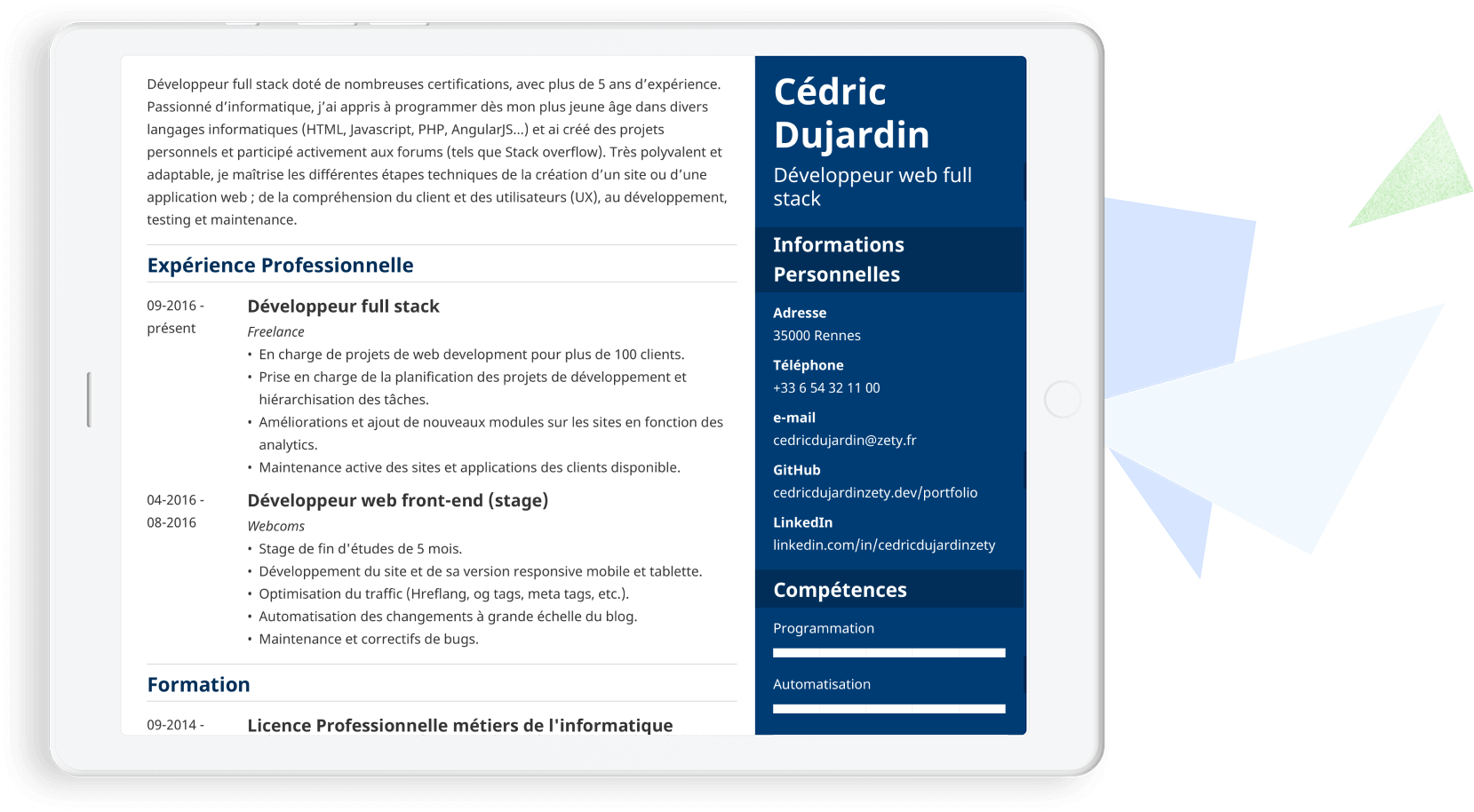 modèle de CV original