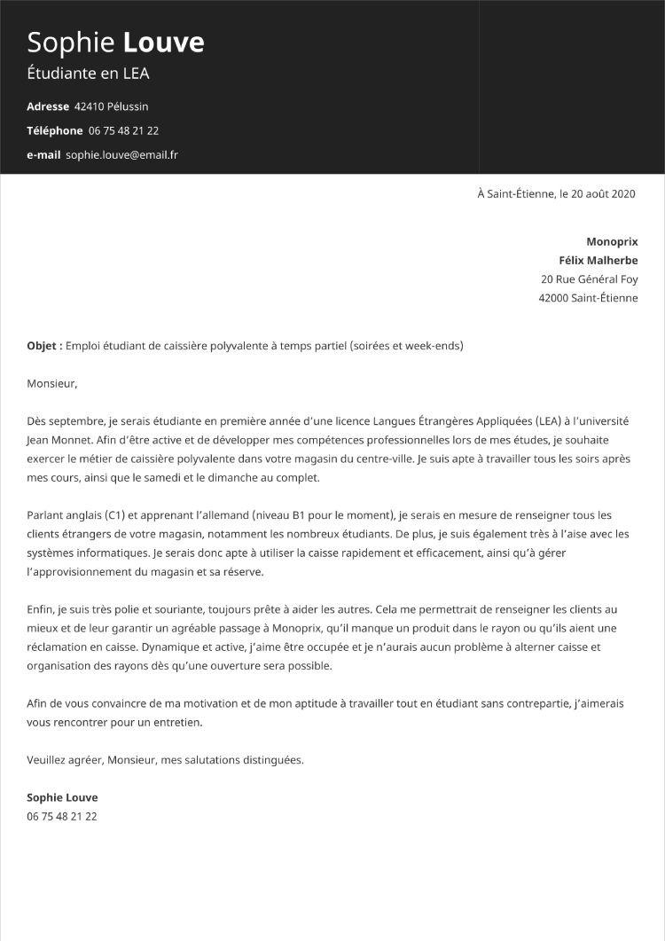 Exemple De Lettre De Motivation Pour Un Job tudiant Exemple De Lettre De Motivation Pour Un Job tudiant