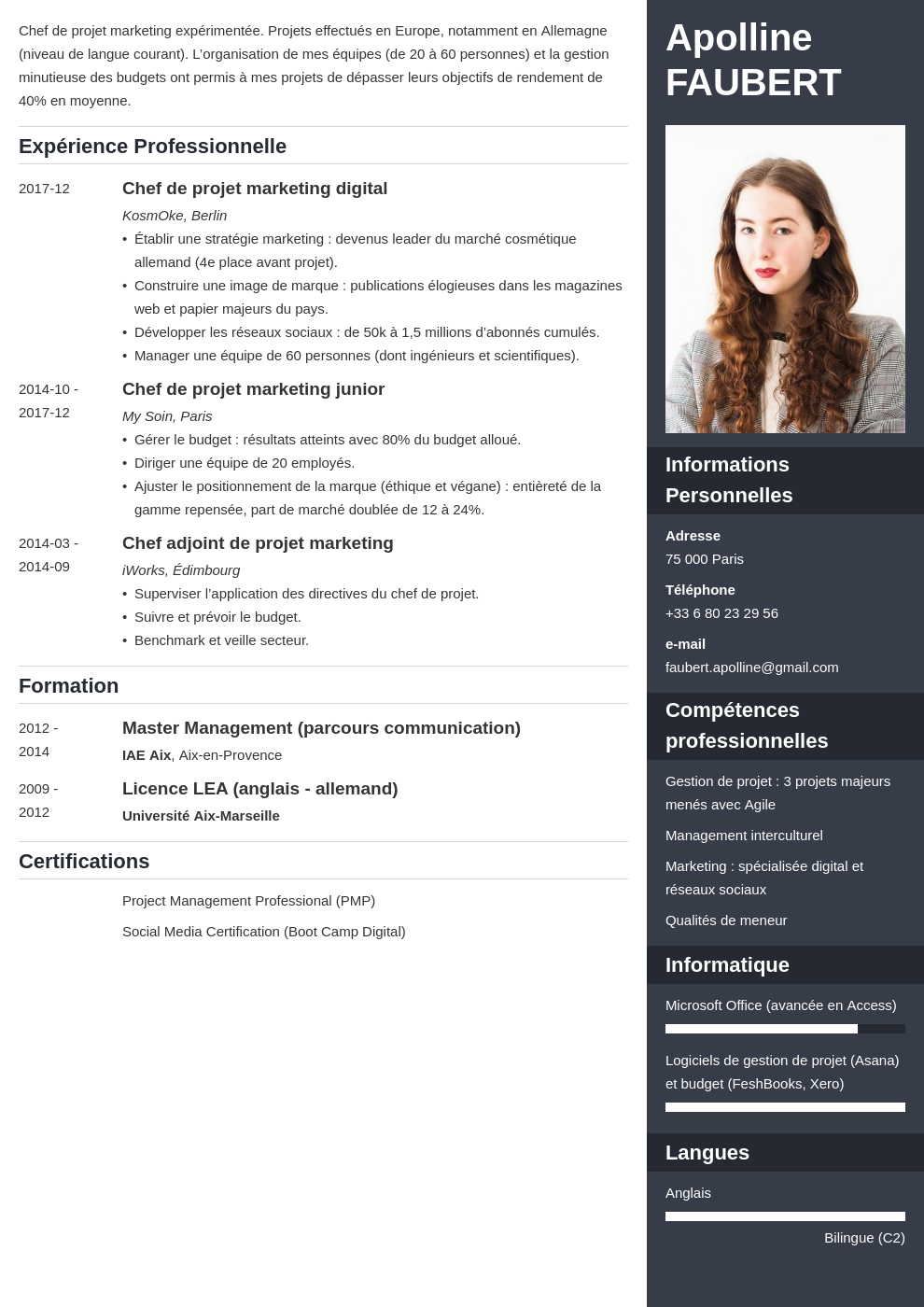 PDF Entretien recrutement Fiche n°4  Rédaction De Curriculum Vitae Et
