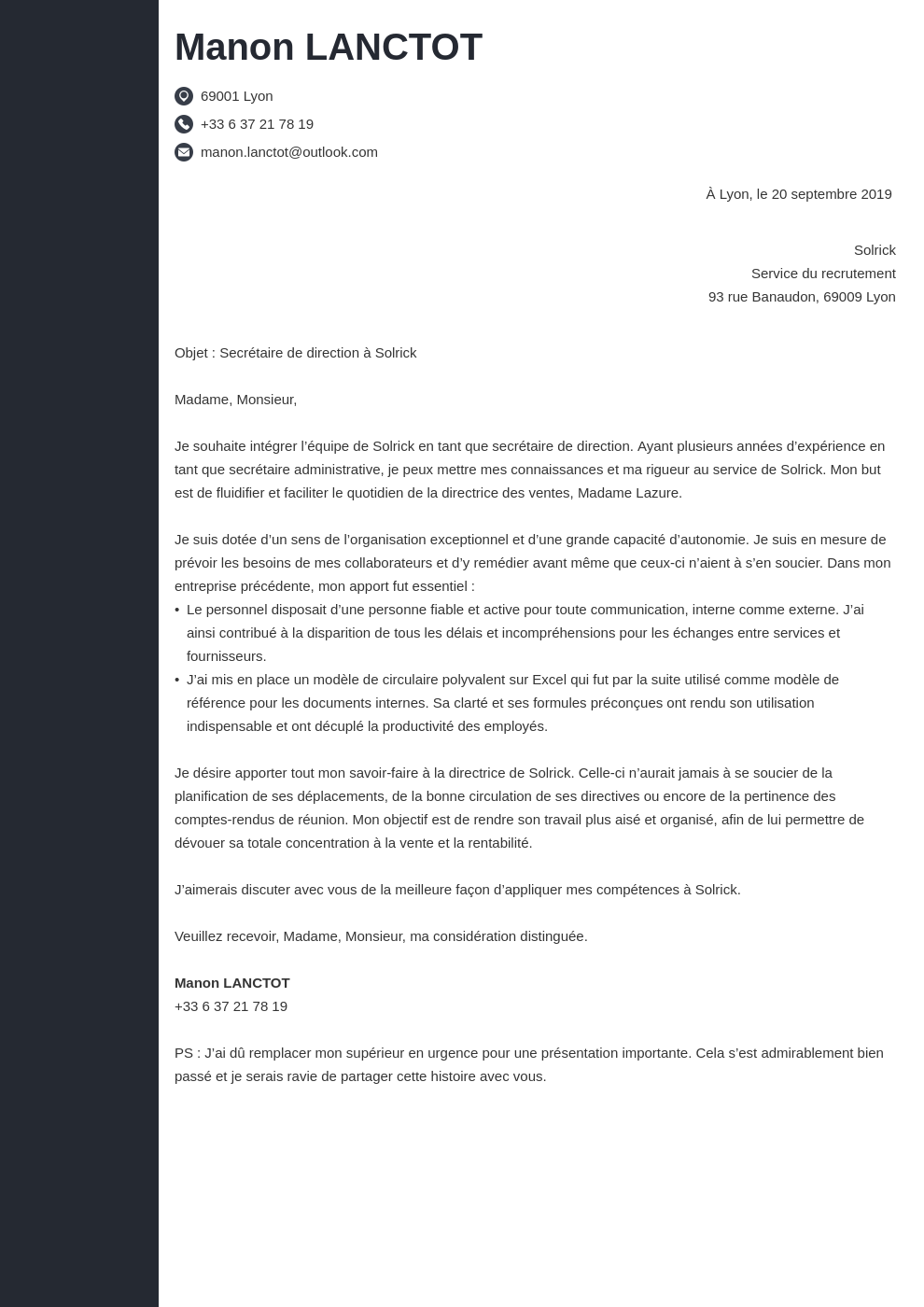 Comment faire une lettre de motivation générale pour emploi