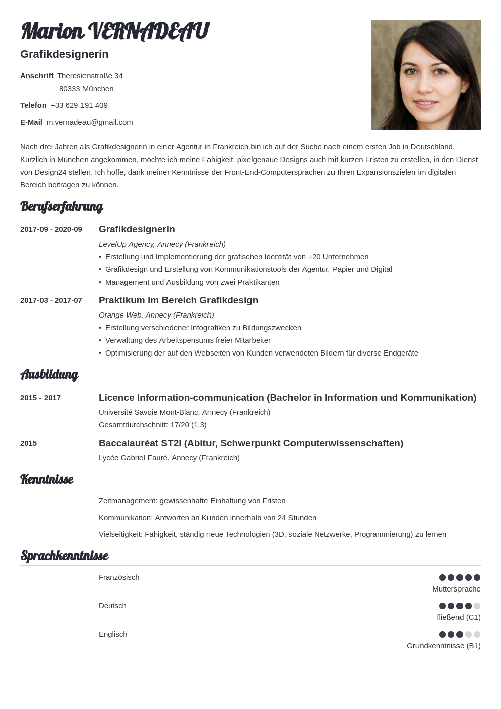 Le CV Allemand Comment Faire Son Lebenslauf Exemple