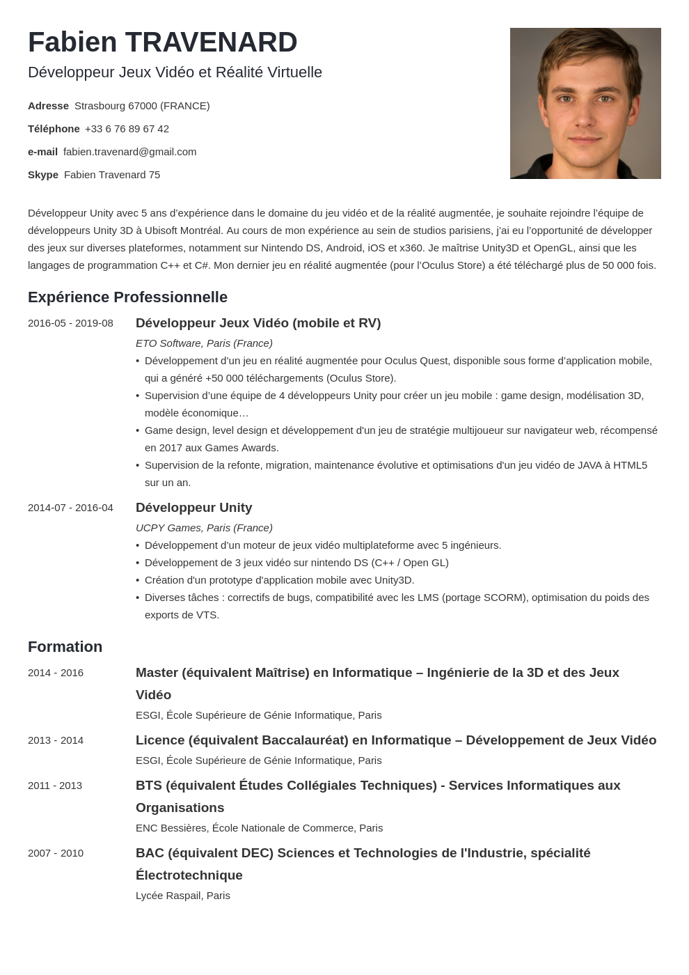 CV canadien  exemple de CV format Canada/Québec + pvt