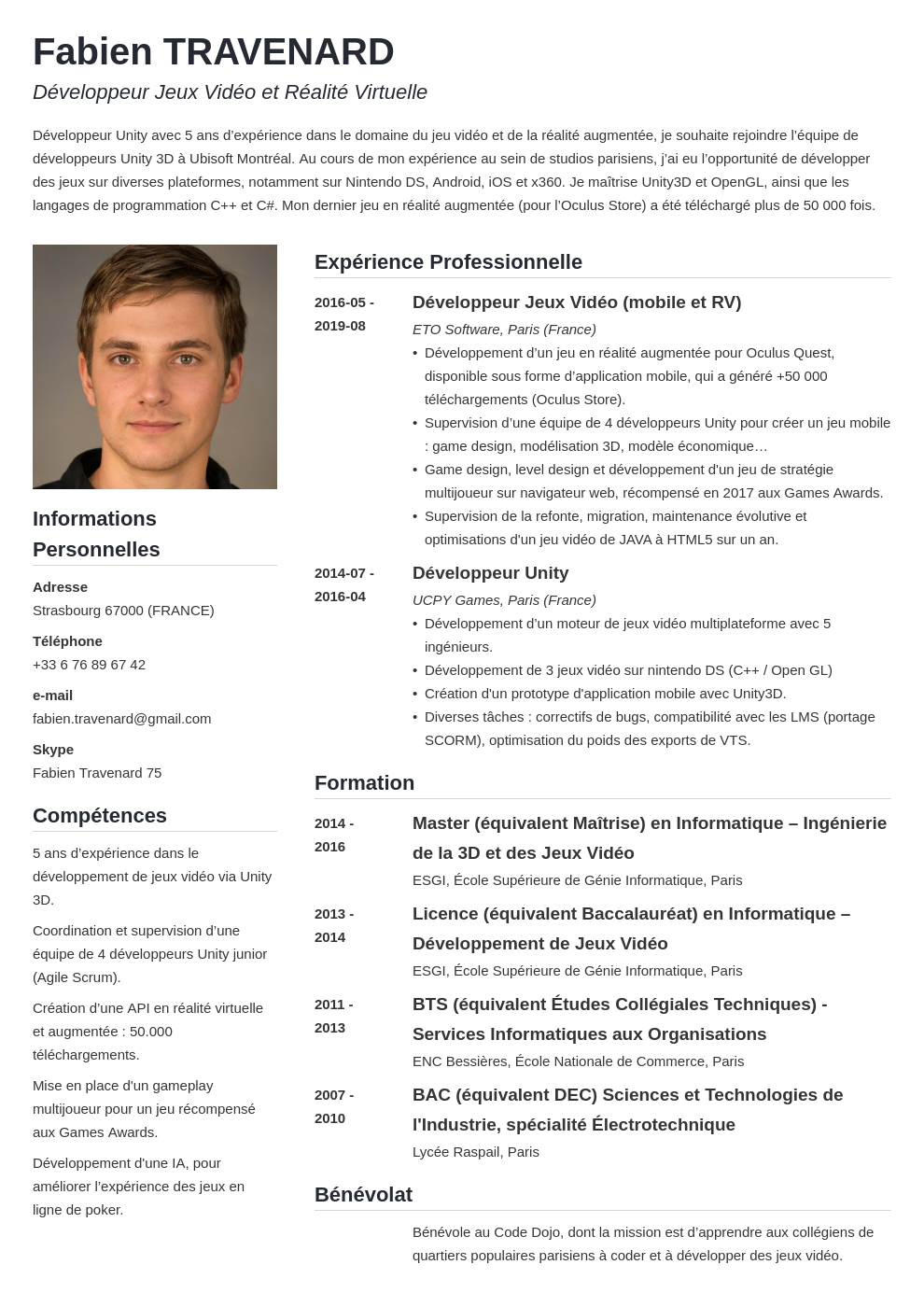 CV Canadien Exemple De CV Format Qu bec Pvt