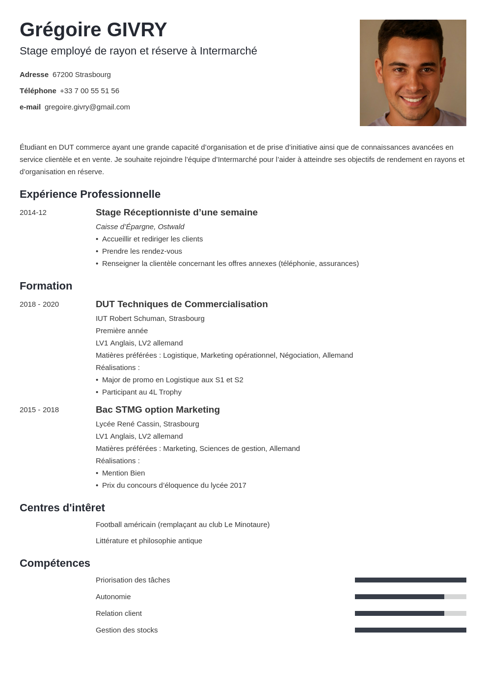 Exemple De Cv D Tudiante Pour Un Job Sans Exp Rience Pro 10192 Hot 