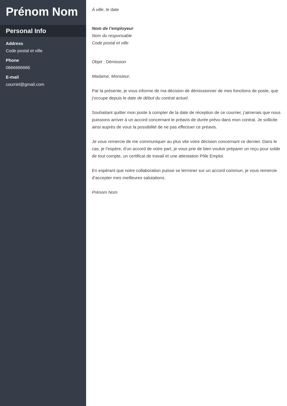 Lettre De Demission Modeles Avec Sans Preavis Cdi Cdd