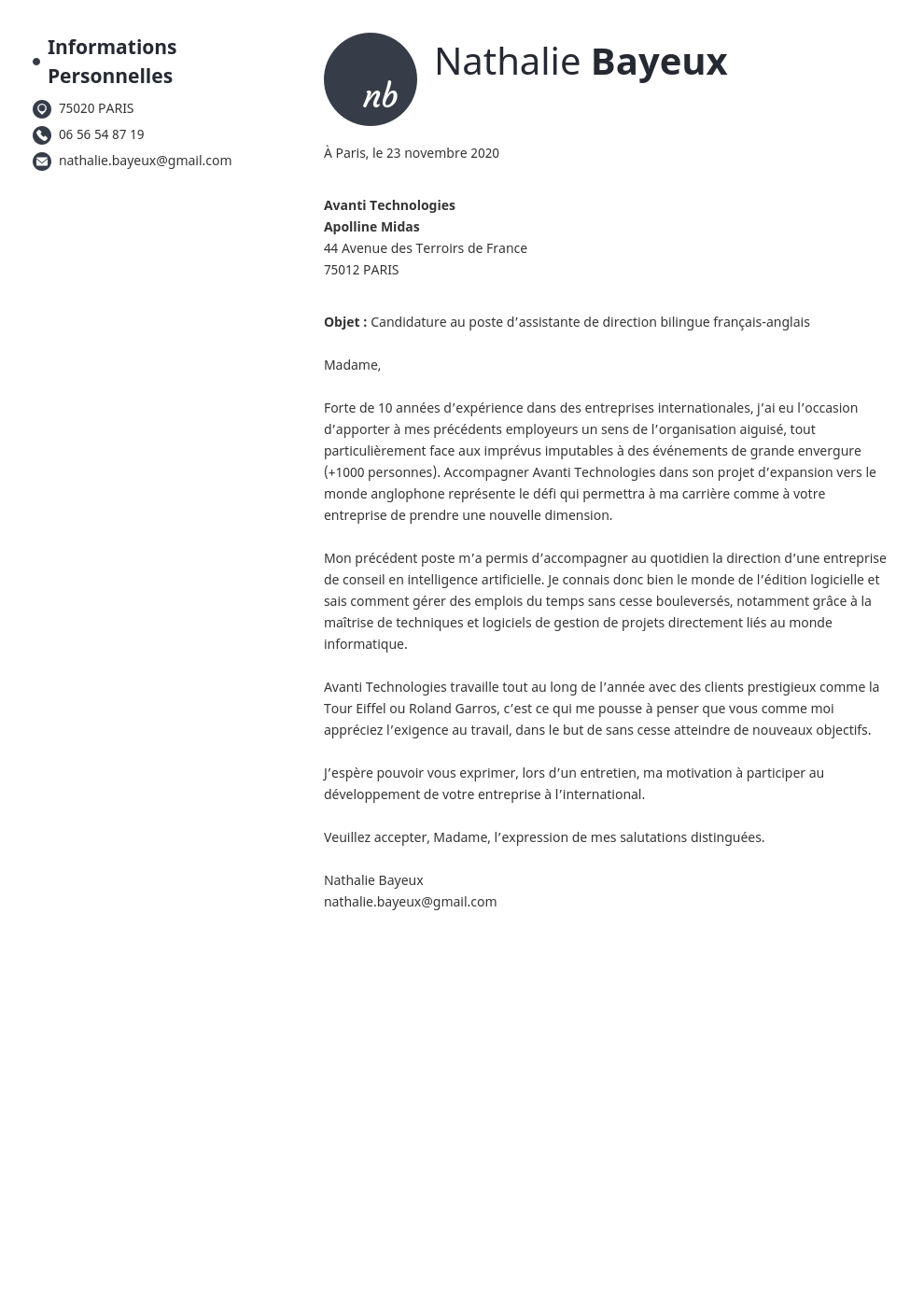 Lettre De Motivation Assistant Rh Sans Experience