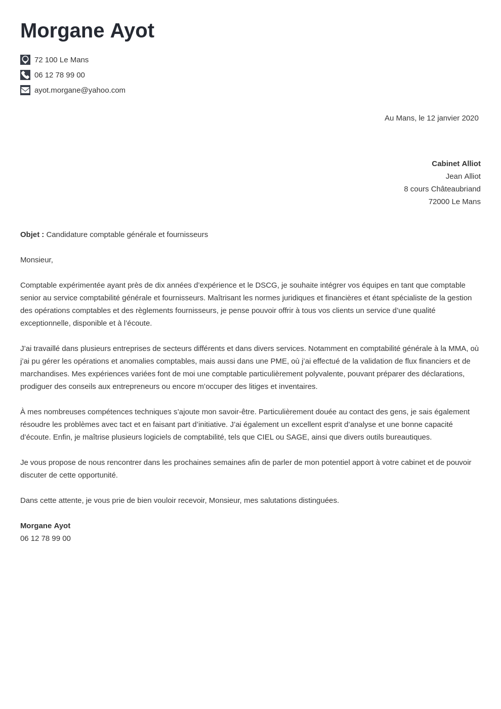 Lettre de motivation pour comptable (cabinet, entreprise, etc)