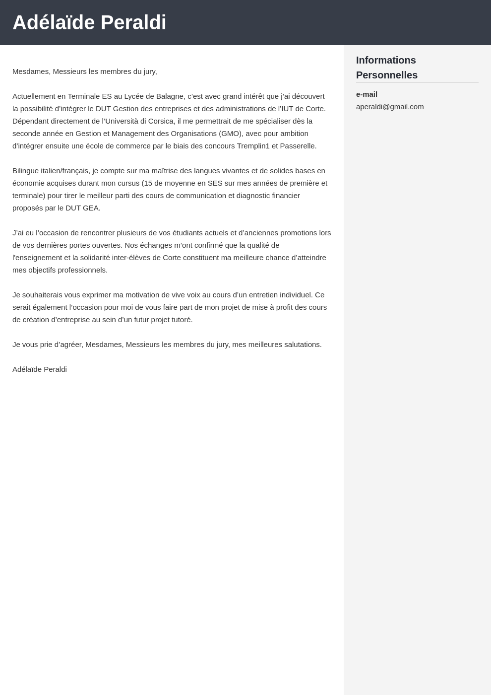 Exemple lettre de motivation BUT GEA pour Parcoursup (IUT)