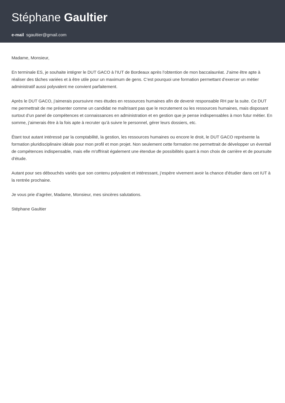 Lettre de motivation BUT  exemple pour l'IUT [via Parcoursup]