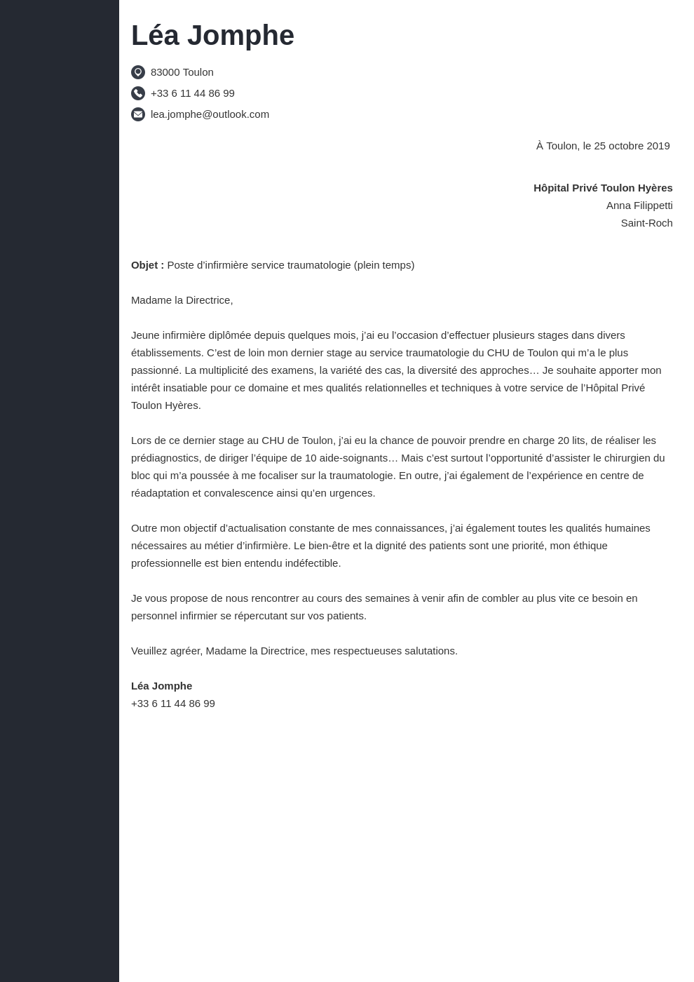 Lettre De Motivation Infirmière Pool