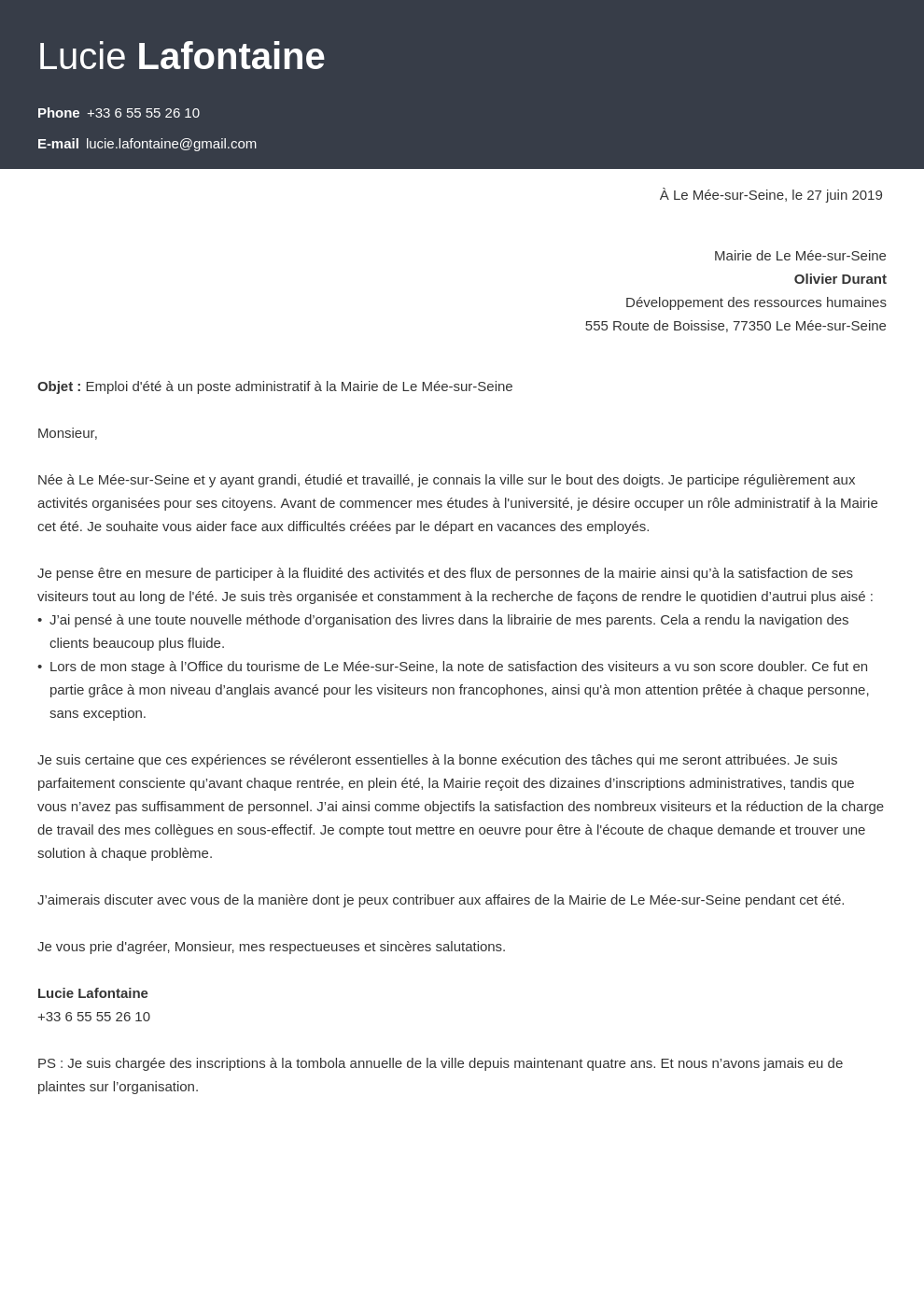 Lettre De Motivation Pour Un Job D T En Exemples