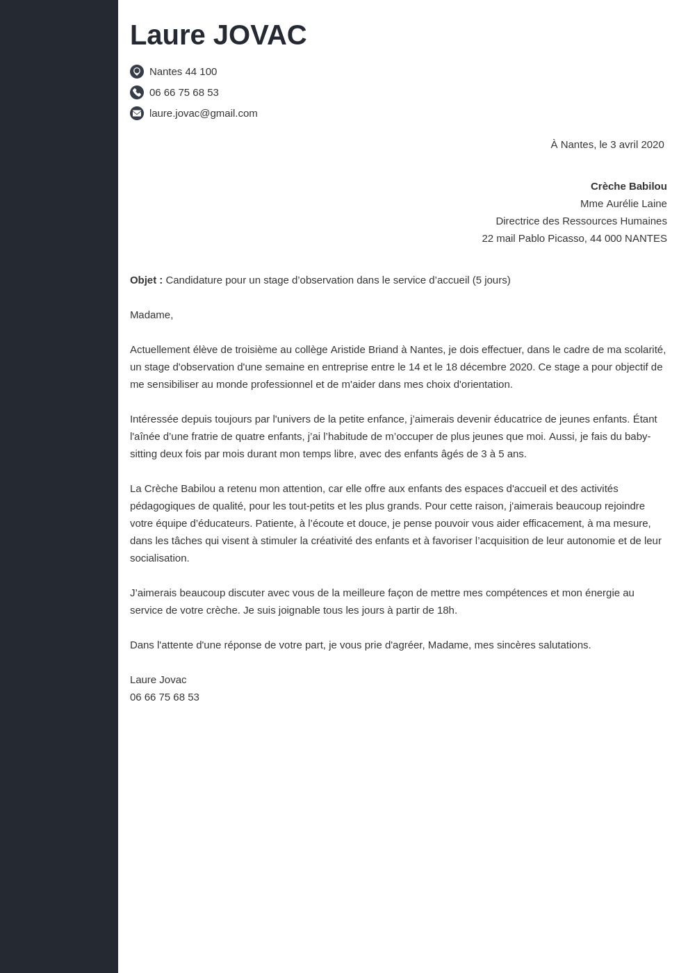 Exemple Lettre De Motivation Stage 3 me ZRYT Exemple Lettre De Motivation Stage 3 me ZRYT