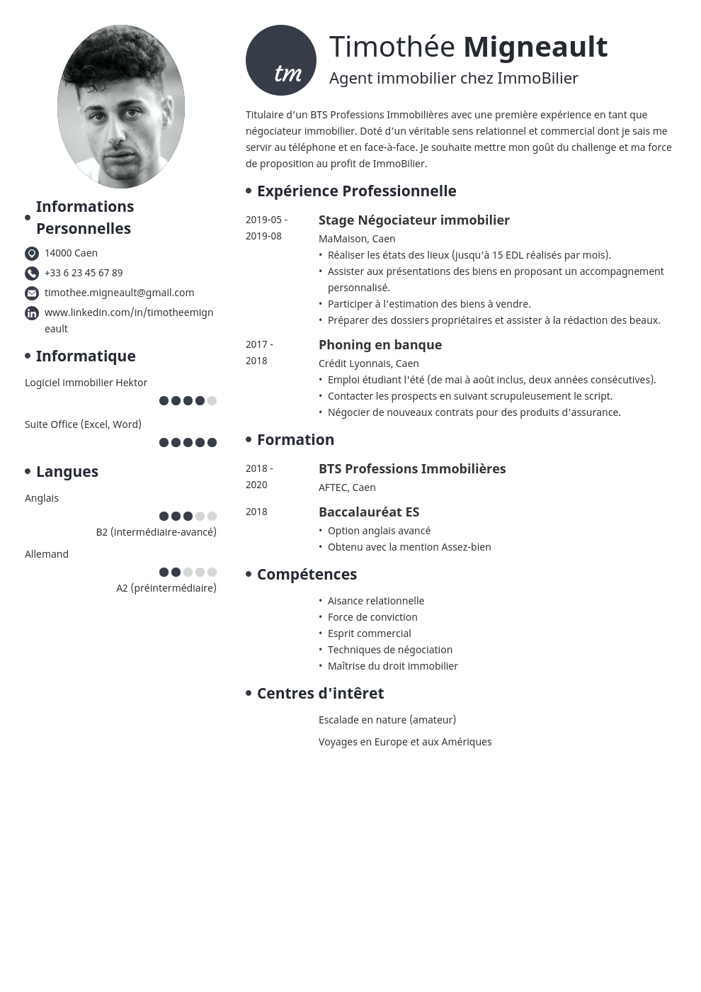 Modele De CV Professionnel