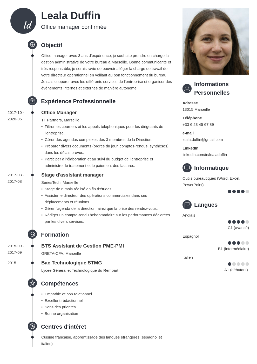 presentation type cv