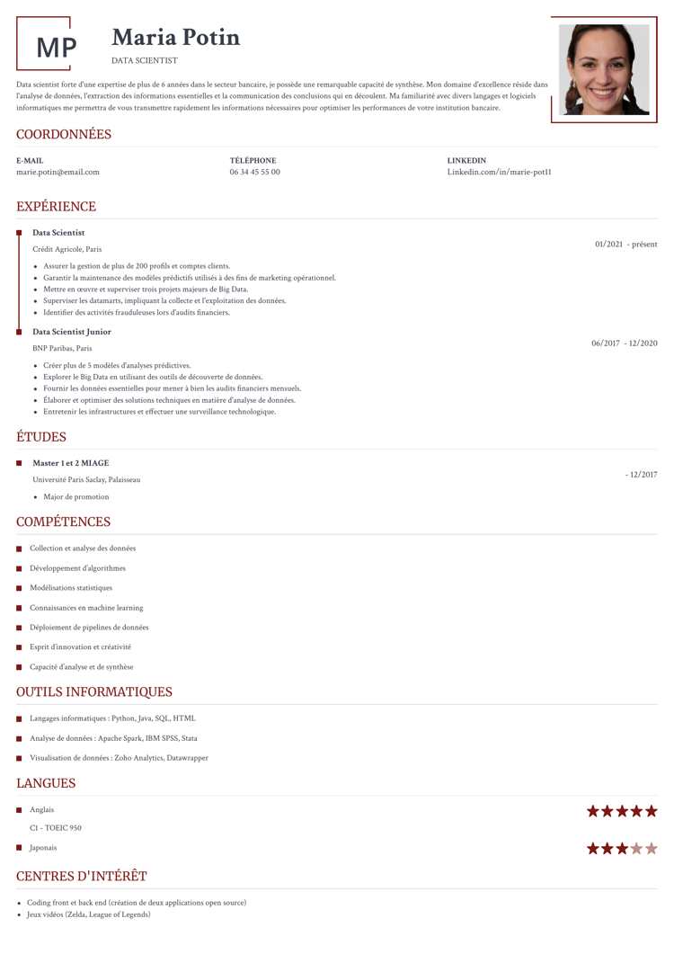  Modèle de curriculum vitae Squares