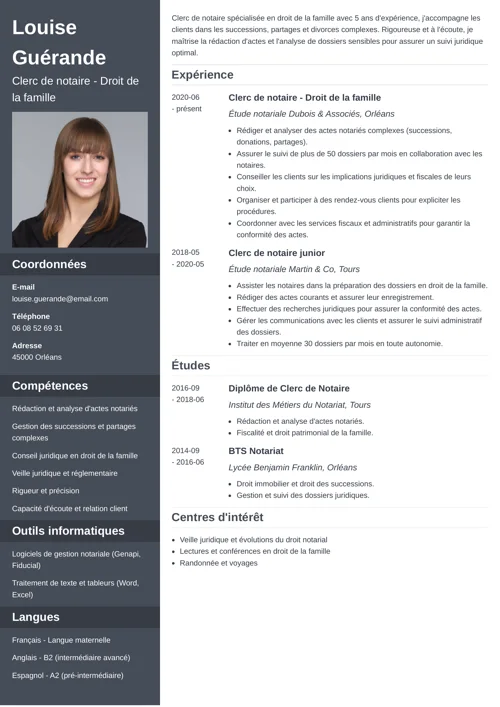 Un exemple de CV de clerc de notaire