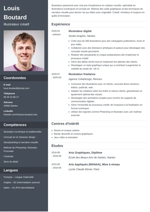 exemple de CV illustrateur