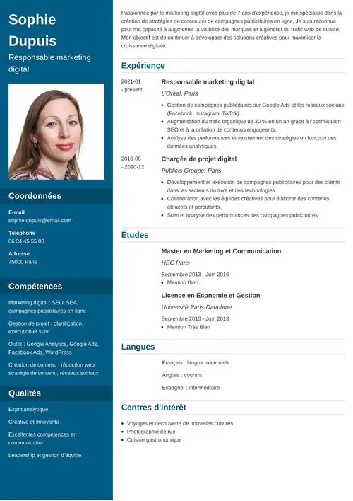 exemple de CV