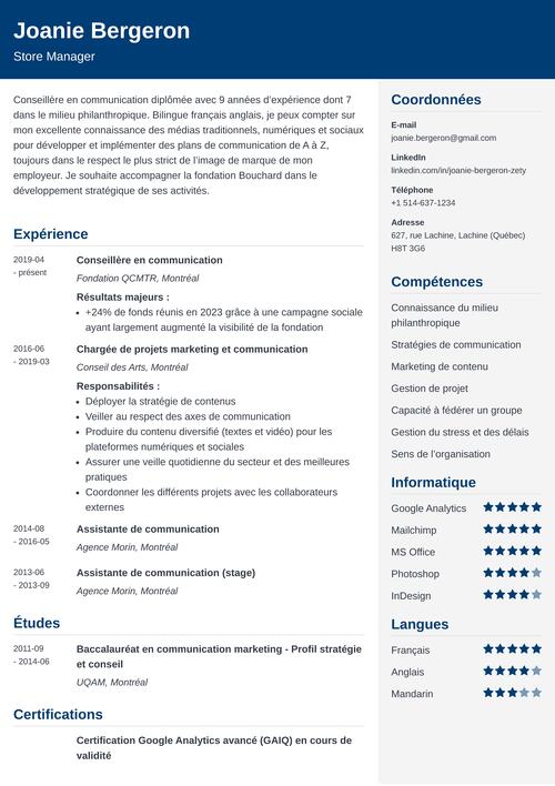 Exemple de CV communicationr