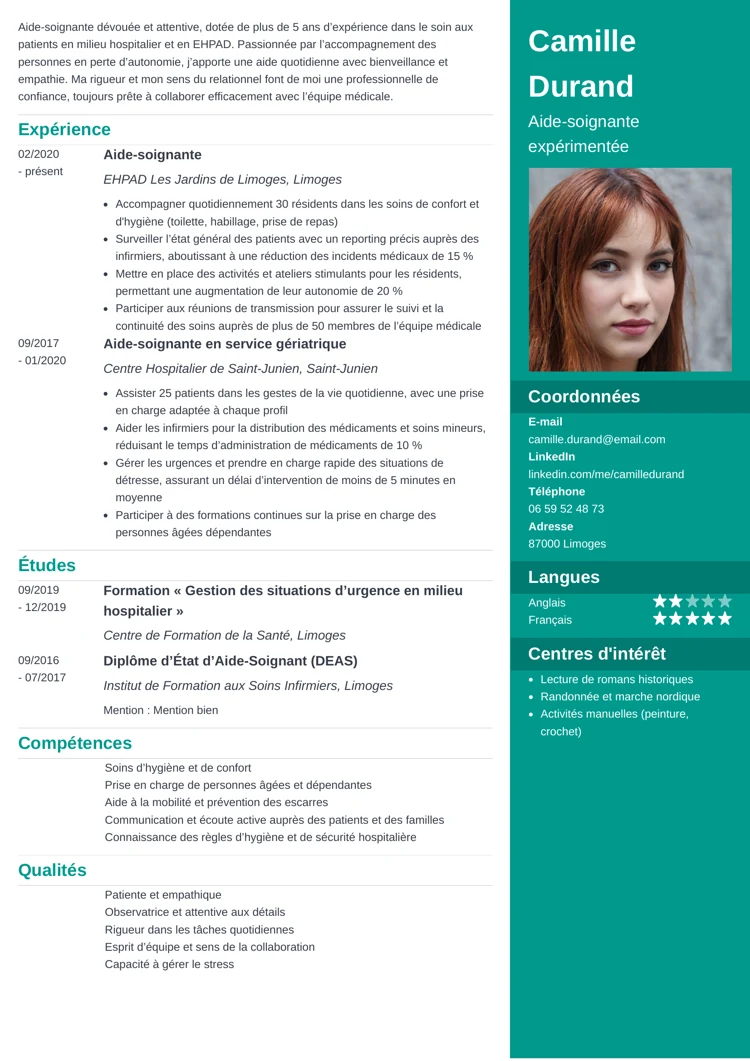 exemple de CV au format Enfold