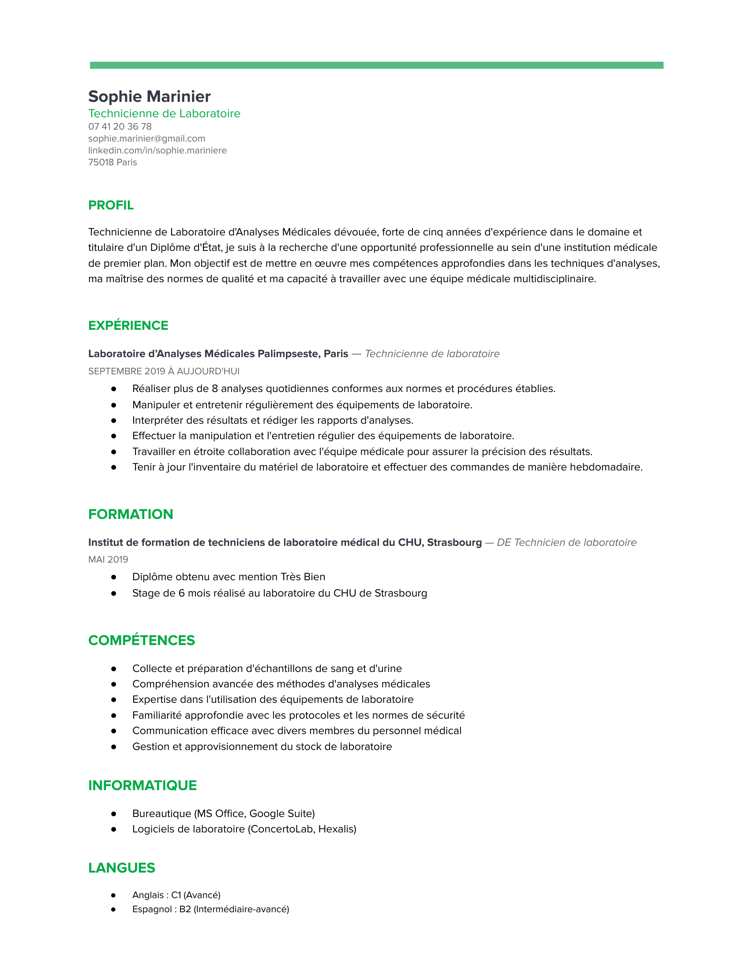 google docs cv menthe