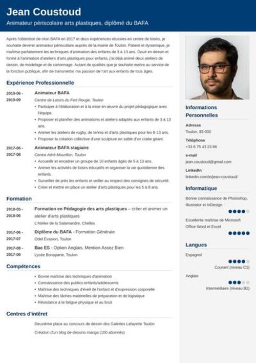 Exemple de CV animateur