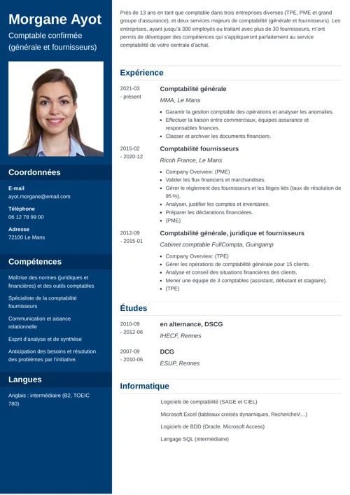 Exemple de CV comptable