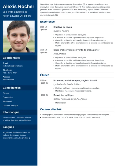 Exemple job d'été