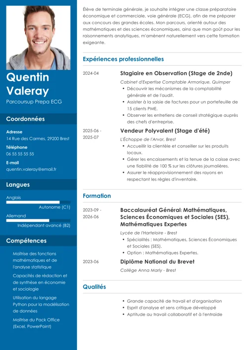 exemple de lettre de motivation prépa ECG