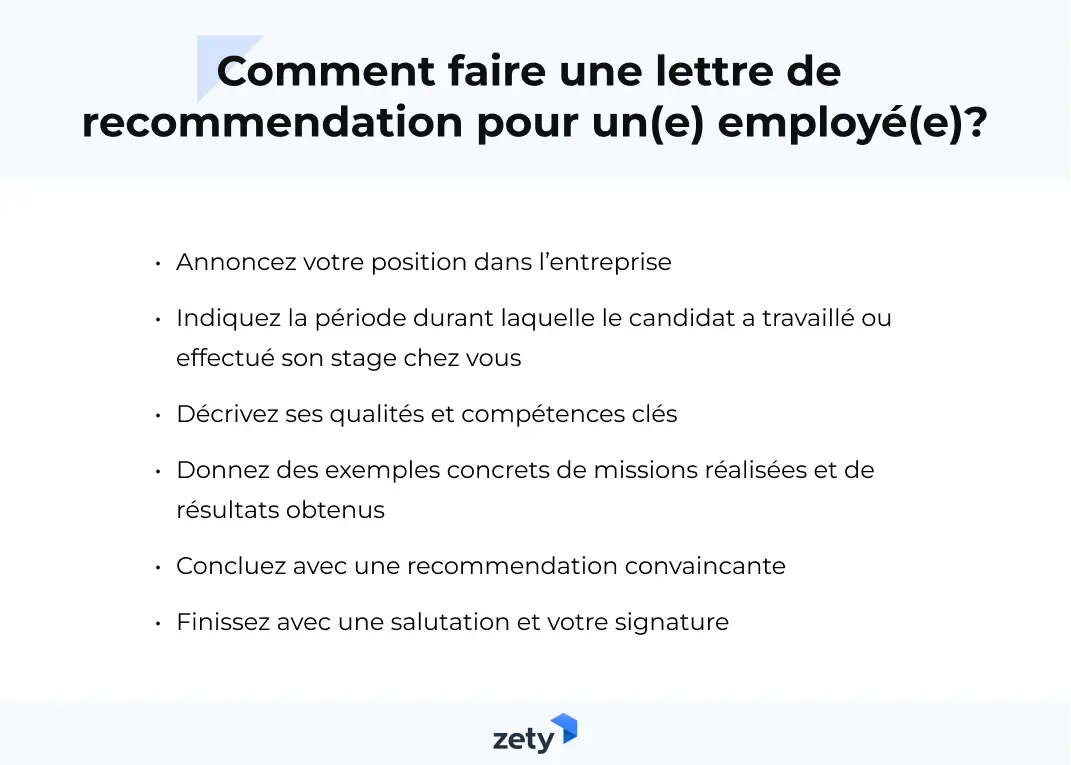 Comment faire une lettre de recommandation pour un(e) employé(e) ?