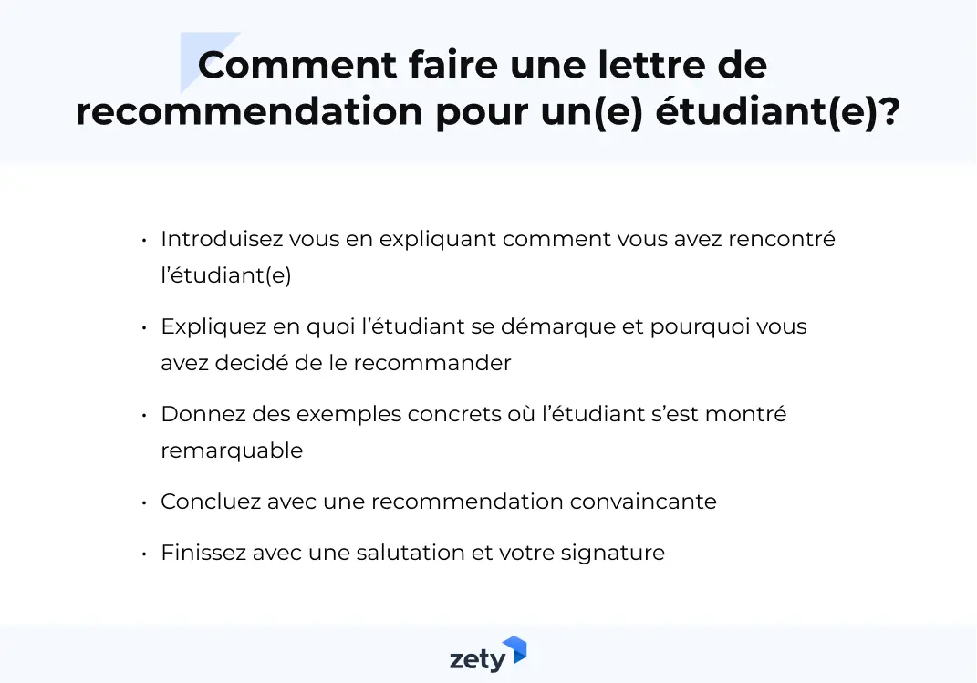 Comment faire une lettre de recommandation pour un(e) étudiant(e) ?