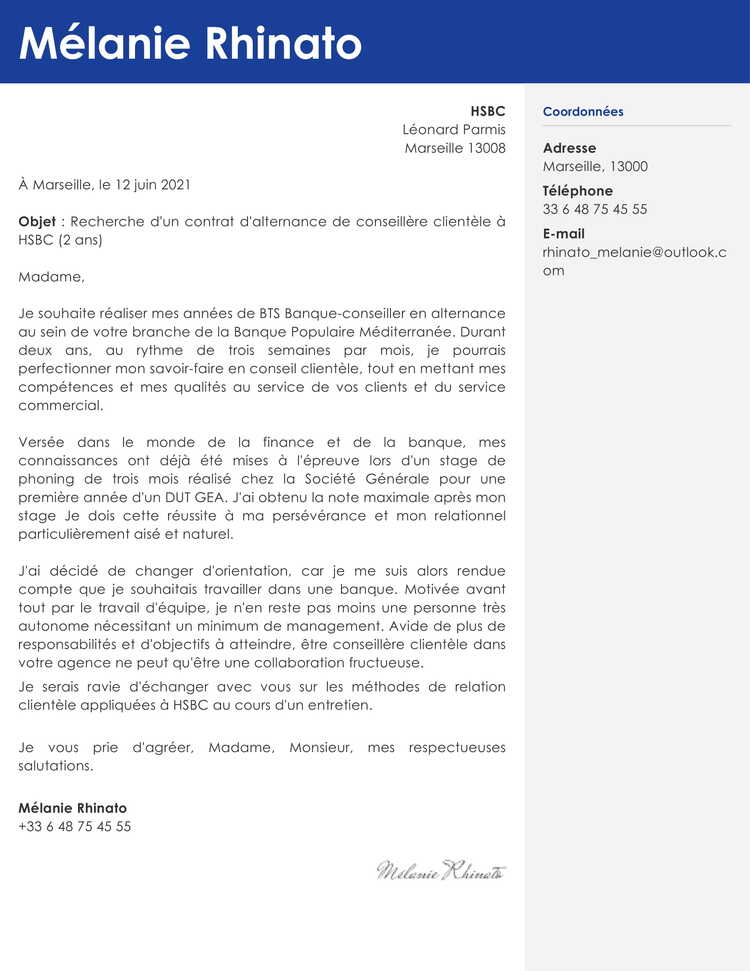 Exemple de lettre de motivation alternance (+ conseils) — free download