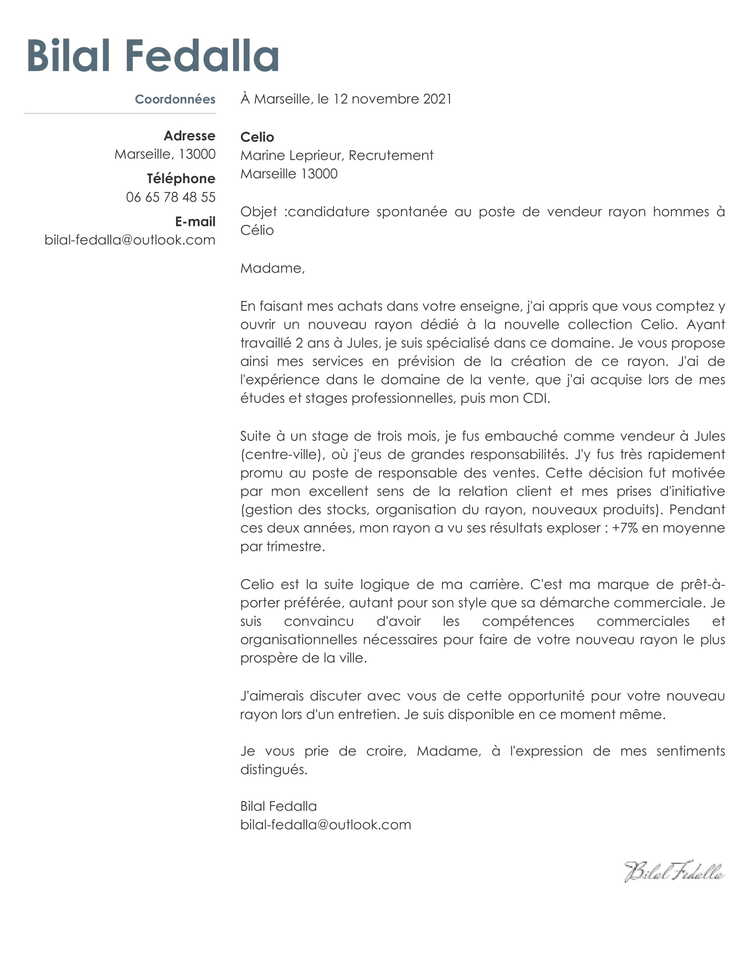 Lettre De Motivation Pour Candidature Spontanée [exemples]