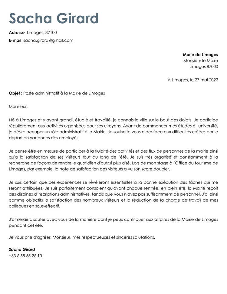 Lettre de motivation pour un job d'été en 2024 (exemples)