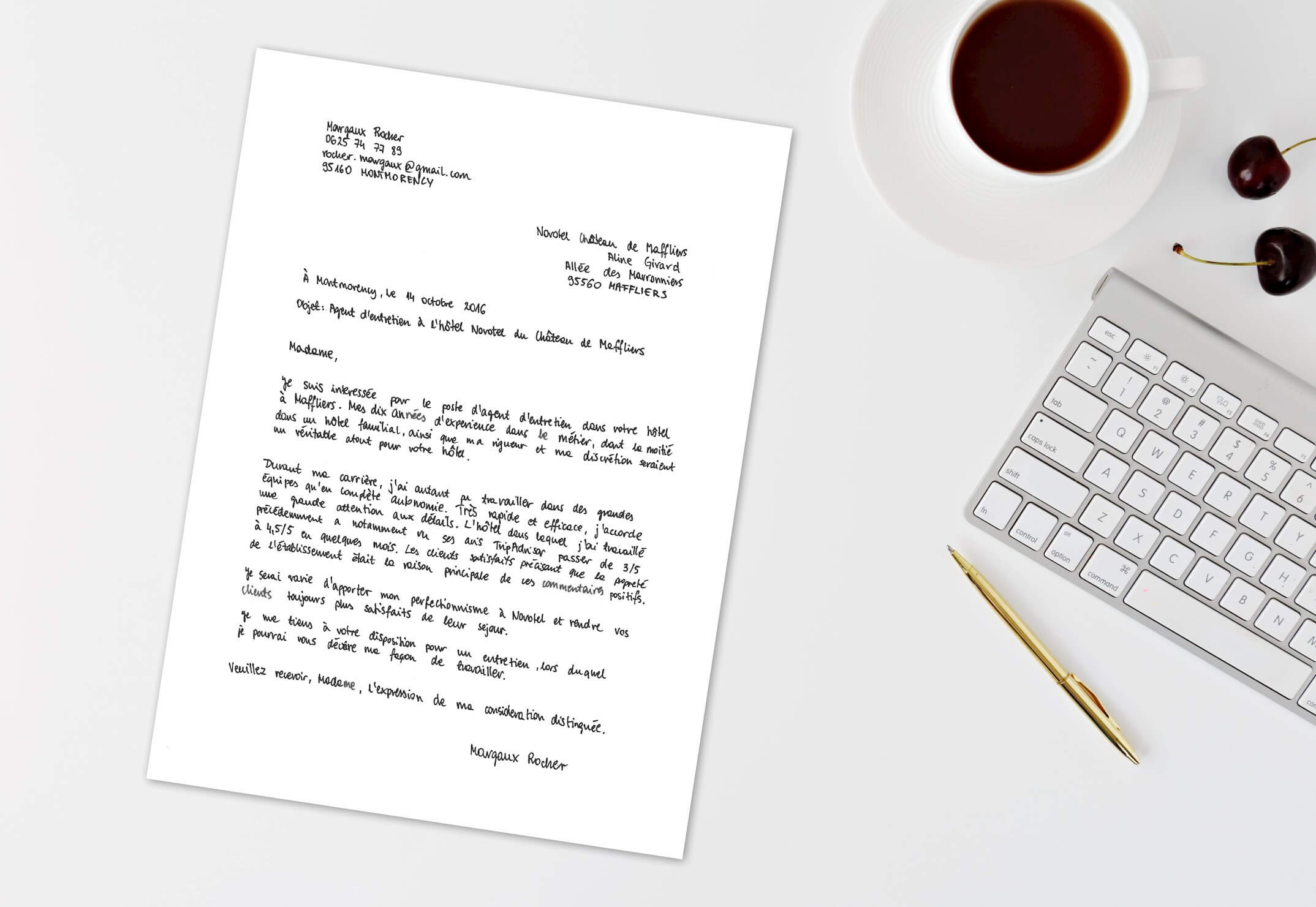 lettre de motivation manuscrite