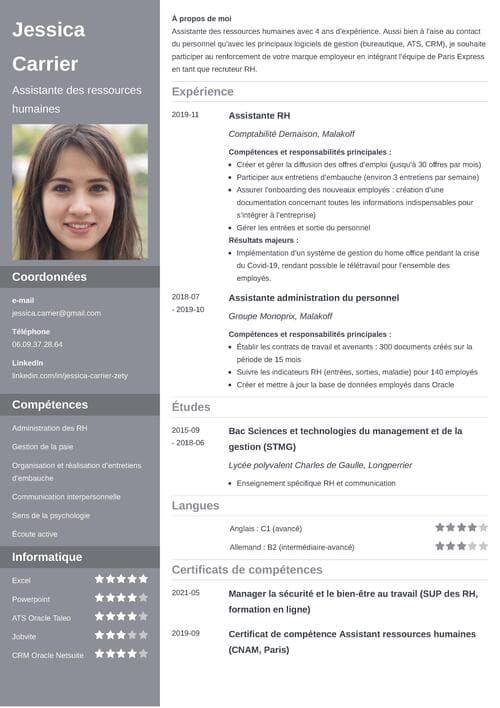 CV ressources humaines