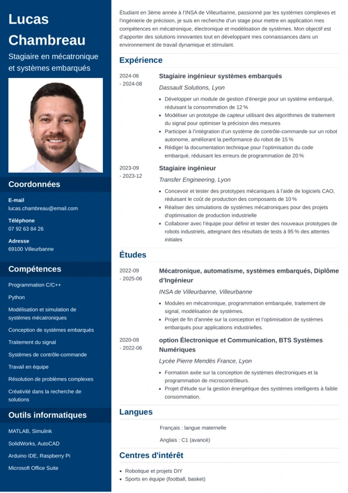 Un exemple de lettre de motivation pour un stage d'ingénieur