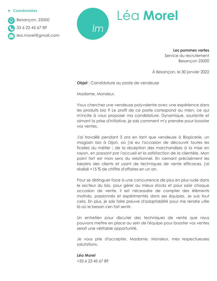 Lettre de motivation vousmoinous exemple réussi
