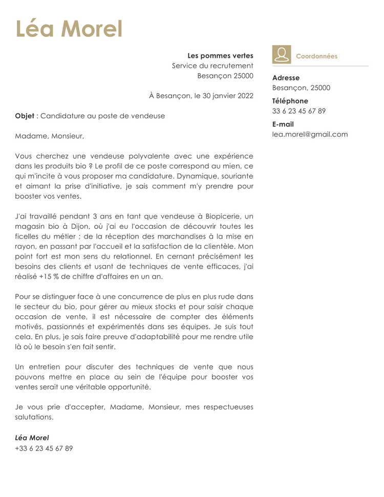 Lettre de motivation vousmoinous exemple réussi
