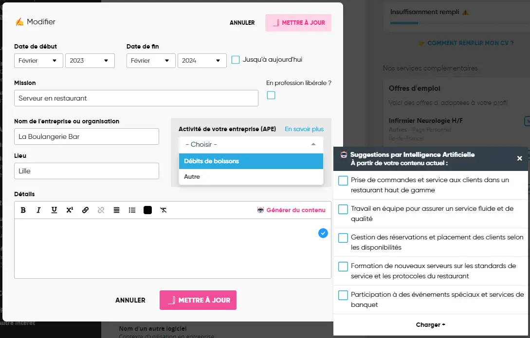 générateur de cv ia cvdesignr