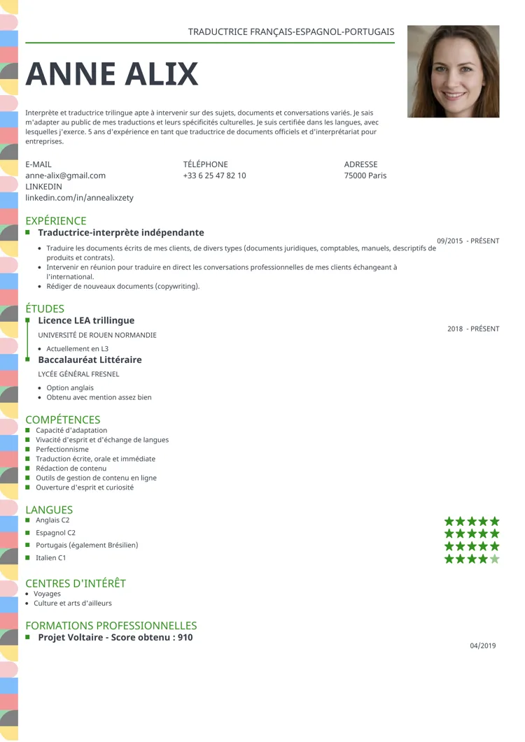 CV graphique profile