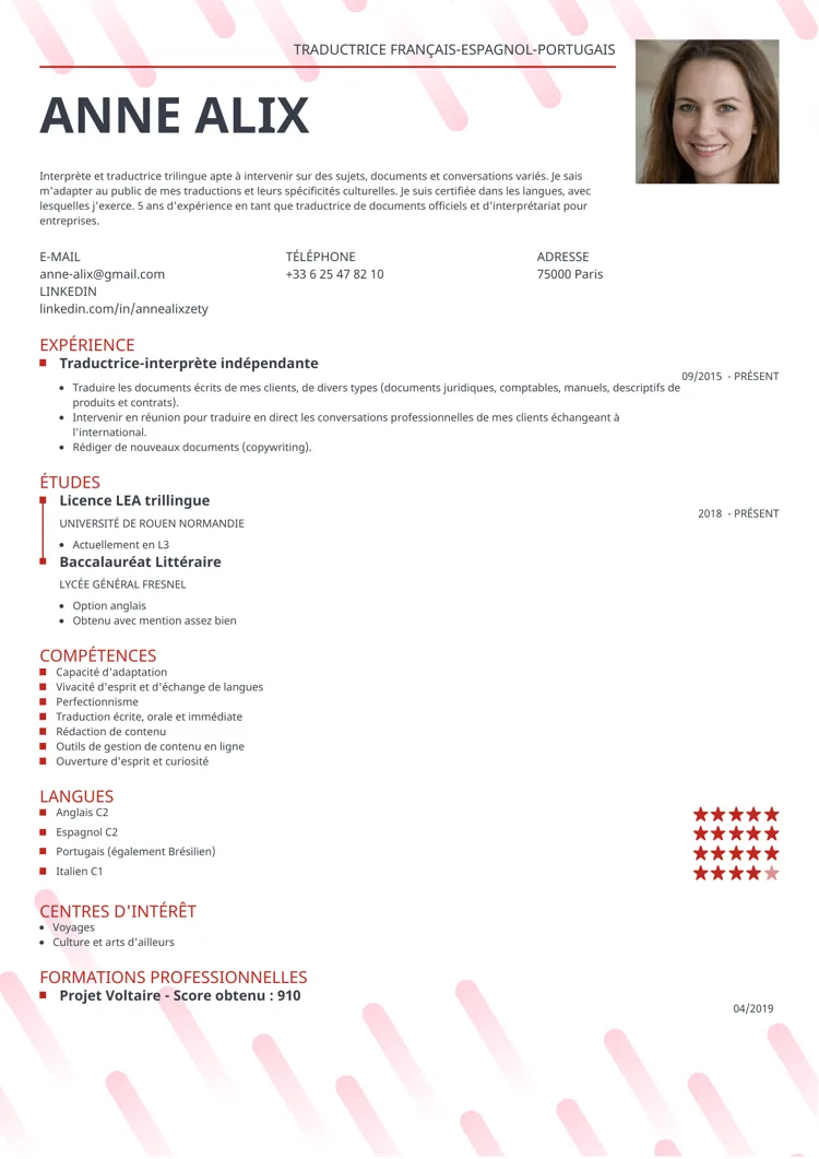 CV graphique dynamic