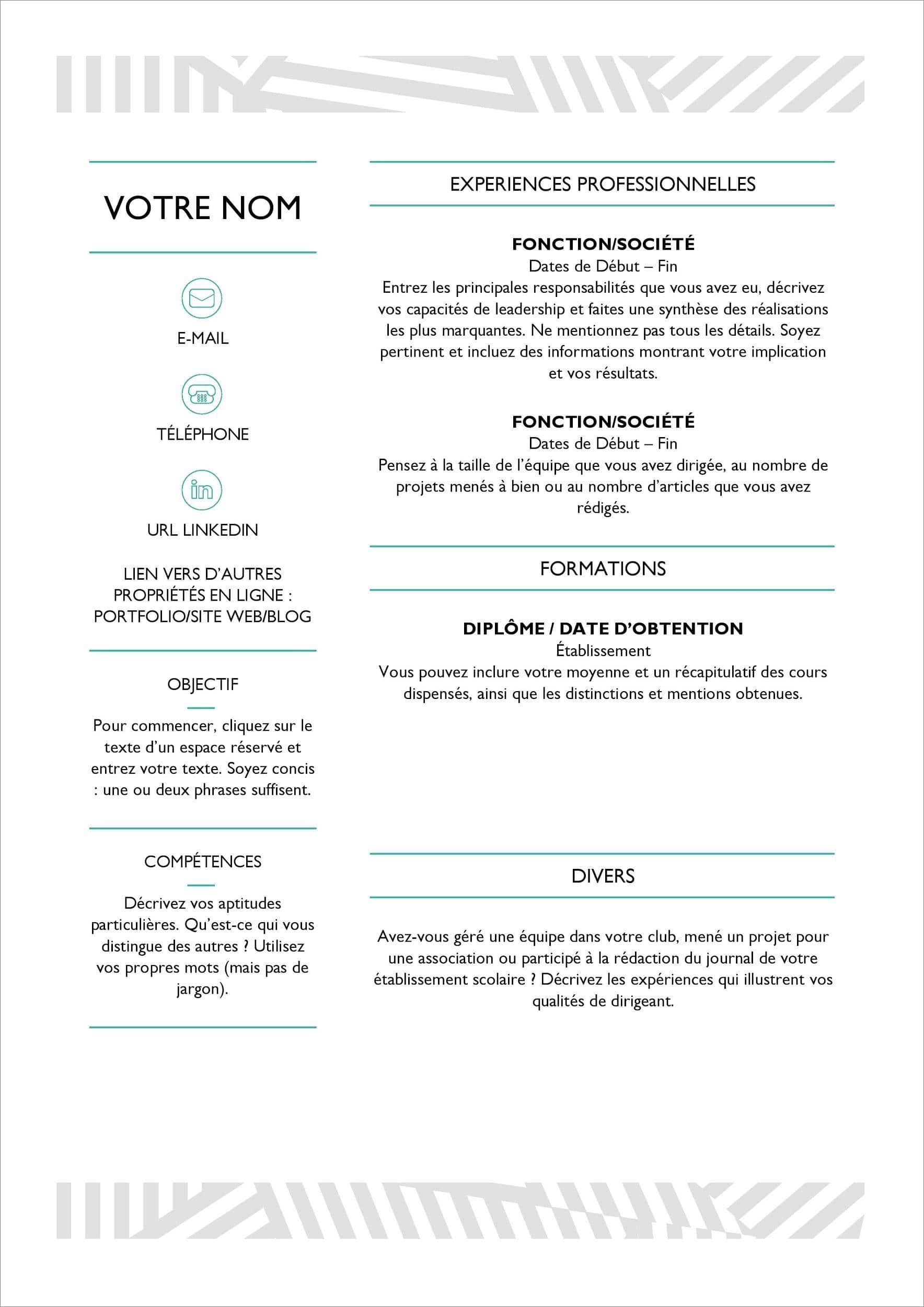 Cv Gratuit 30 Modeles A Telecharger Et Modifier Facilement