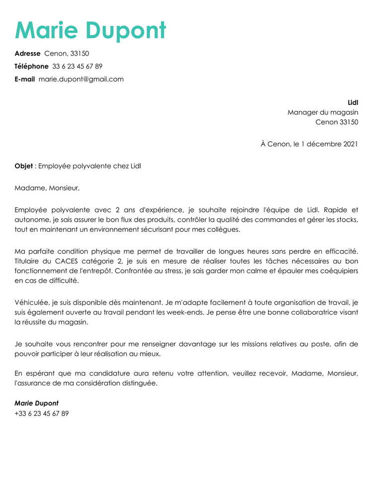 Police lettre de motivation quelle police et taille d criture