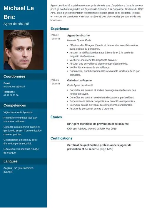 exemple de cv