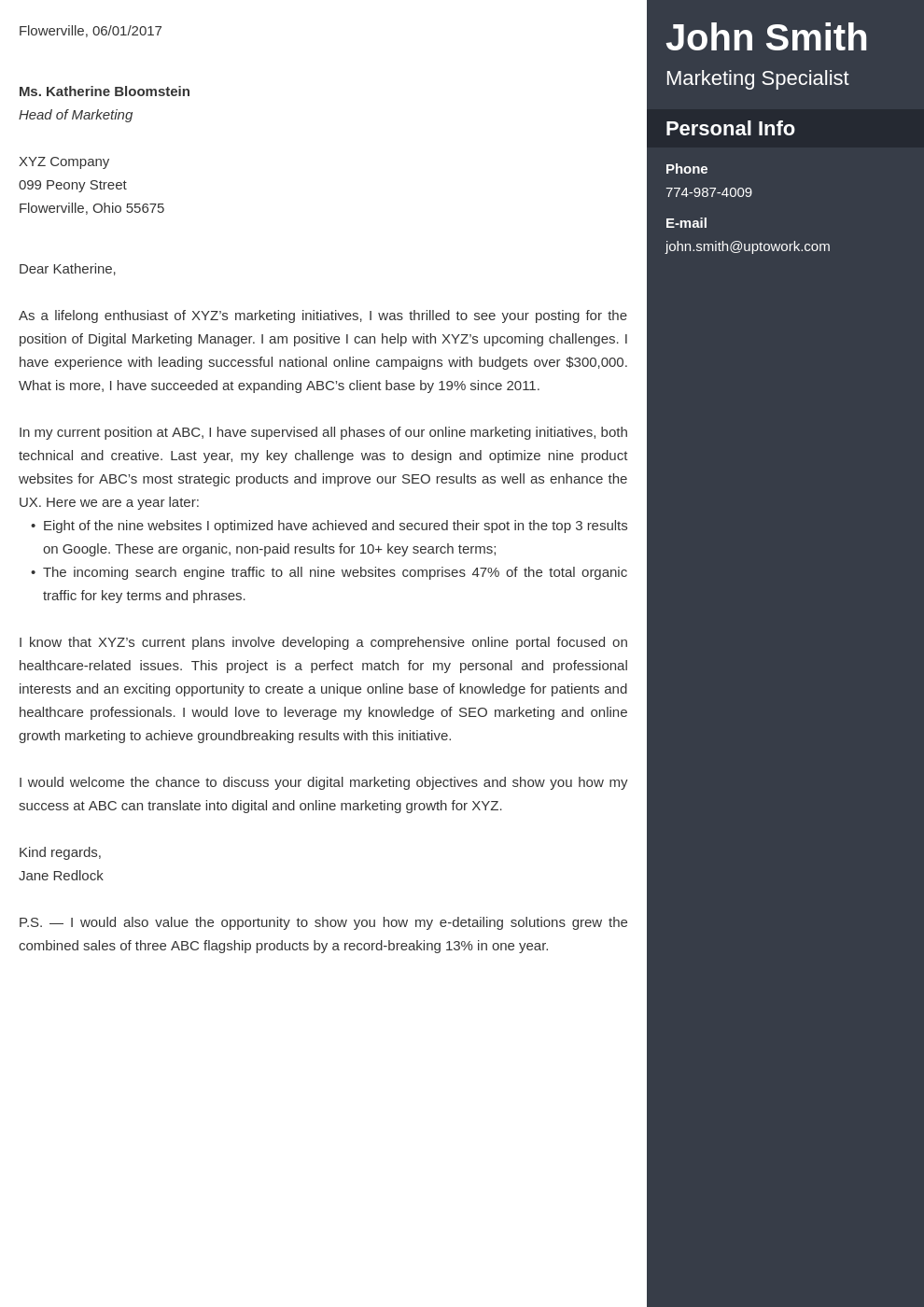 Modèle de lettre de motivation professionnel Enfold