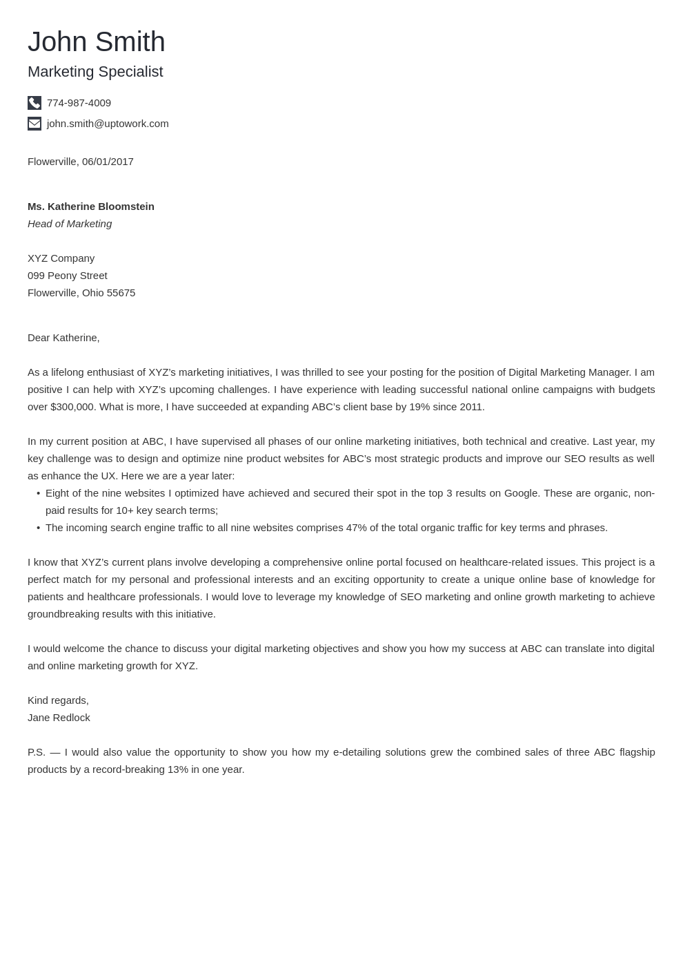 Modèle de lettre de motivation professionnel Iconic