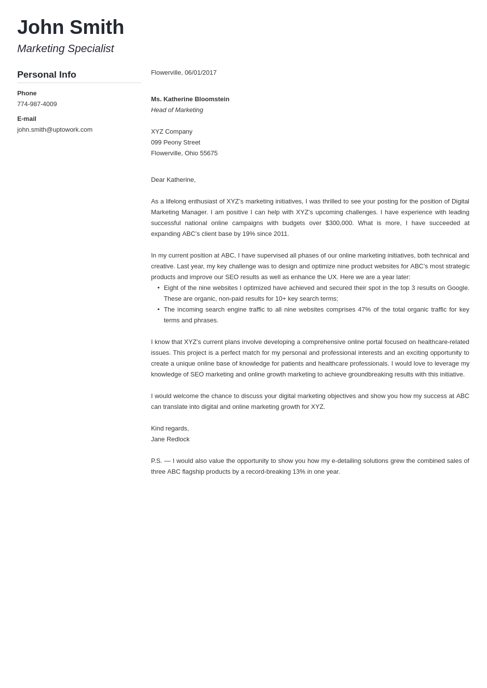 Modèle de lettre de motivation professionnel Modern